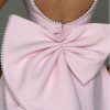 Mini Prom Dress Pearl Satin Evening Dress with Bow Backless Bodycon Formal Party Gowns AD045