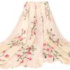 Embroidery Chiffon Scarf Wrap Shawl Lightweight Scarf for Women Fashion Summer Fall Scarf