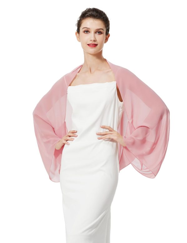 Bridal Wedding Chiffon Shawl Shrug with Arm Hole Bridesmaid Cover Up Evening Party Summer Shawl