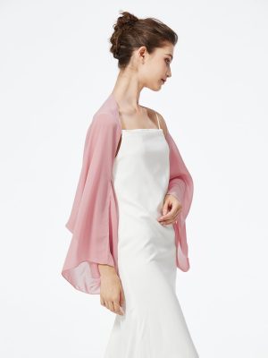 Bridal Wedding Chiffon Shawl Shrug with Arm Hole Bridesmaid Cover Up Evening Party Summer Shawl