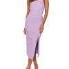 Women's Spaghetti Straps Split Slit Hem Sleeveless Bodycon Cocktail Party Midi Dress