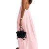 Women's Summer Dress Backless V Neck Spaghetti Strap Loose Flowy Midi Cami Dresses