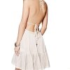 Summer Deep V Neck Bohemian Women Mini Short Dress Backless Beach Boho Dress