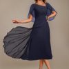 Asymmetrical Neck Mother of The Bride Dresses 2025 for Wedding Chiffon Short Flutter Sleeve Formal Evening Gown PU268