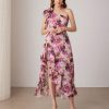 51RiiguFMHL.jpg Womens Summer One Shoulder Sleeveless Dresses Floral Flowy Ruffle High Low Wedding Guest Maxi Sundresses