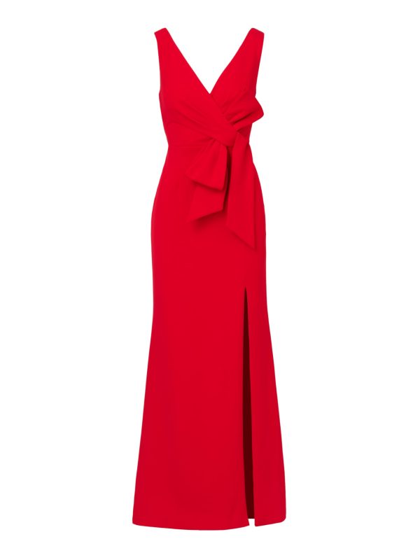 Women's Bow Front Crepe Gown