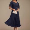 Asymmetrical Neck Mother of The Bride Dresses 2025 for Wedding Chiffon Short Flutter Sleeve Formal Evening Gown PU268