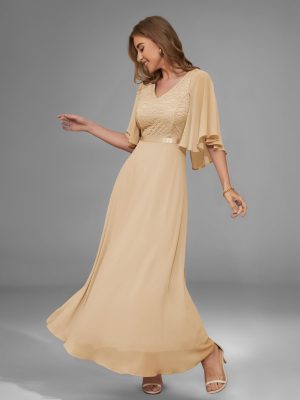 Womans Wedding Guest Formal Dress, 2025 Summer Bridesmaid Party Long Prom Church Dresses