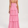 Tiered Ruffles Bridesmaid Dresses 2025 for Women Chiffon Formal Evening Dresses with Ruffles DE423