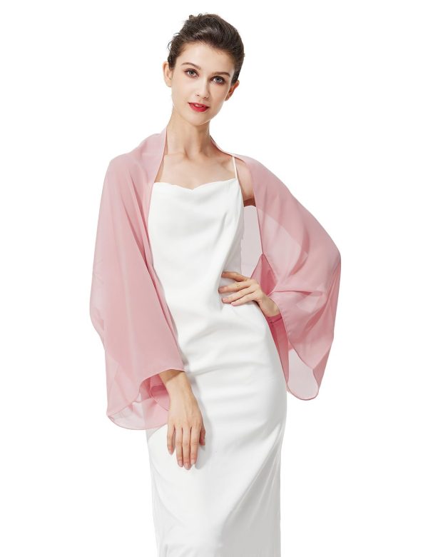 Bridal Wedding Chiffon Shawl Shrug with Arm Hole Bridesmaid Cover Up Evening Party Summer Shawl