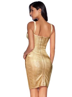 Womens Rayon Belt Detail Bandage Bodycon Party Dress