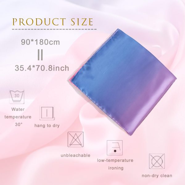 612QKpQDskL.jpg Long Silk Feeling Scarf,Smooth Gradient Scarf Stripe Lightweight Sun-proof Shawl Wrap Headscarf for Women Spring Summer