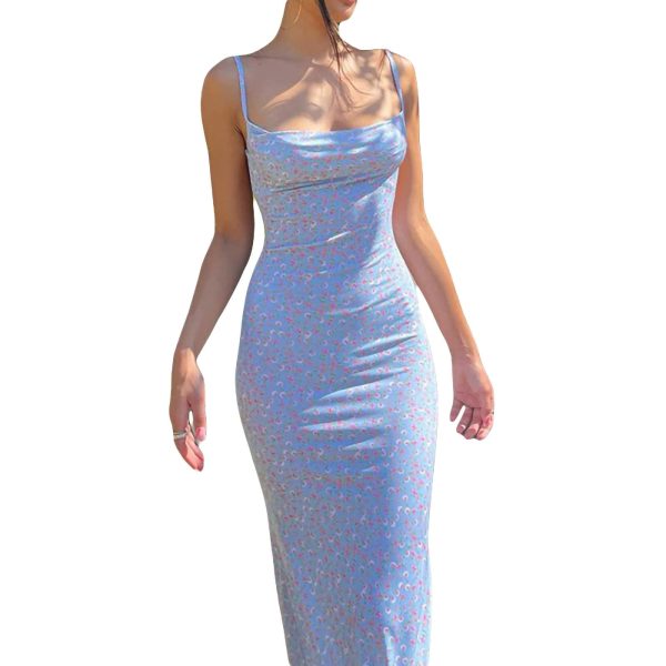 613-L7j7RbL.jpg Women's Floral Orange Sleeveless Backless Maxi Dress - Plus Size, Ankle Length, Party Dress