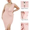 One Shoulder Ruffle Dress Side Split Bodycon Bandage Dress Wedding Guest Dress