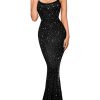 Rhinestone Mesh Dress,Glitter Sparkly Embellished Sheer Maxi Dresses,Sexy Birthday Outfit for Women Cocktail Party