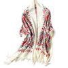 Women's Embroidered Oversize Tassel Shawl Scarf Wraps for Women