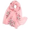 Embroidery Chiffon Scarf Wrap Shawl Lightweight Scarf for Women Fashion Summer Fall Scarf