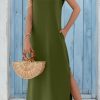 Maxi Dresses for Women 2025 Summer Casual Sleeveless Floral Sundress Long Split Dresses with Pockets Beach Vacation