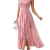 Women's V-Neck Dress for Women Wedding Guest Hi-Lo Floral Lace Prom Cocktail Party Formal Bridesmaid Dress