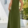 Maxi Dresses for Women 2025 Summer Casual Sleeveless Floral Sundress Long Split Dresses with Pockets Beach Vacation