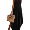 Women's Casual Sundress Summer Maxi Sleeveless V Neck Split Boho Beach Dress Travel Vacation Dress with Pockets