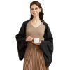 Women's Open Front Cashmere Shawl Wrap Scarf with Sleeves Outer Warm Knitted Poncho Cape Fall Winter