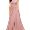 Women's Formal Sleeveless Floral Lace Bridesmaid Party Maxi Dress