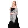 Shawls and Wraps for Evening Dresses,Women Formal 1920s Sequin Flower Sheer Shawls and Wraps for Wedding-