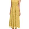 Women's Midi Formal Dress 2025 Flutter Short Sleeve Crewneck Lace Wedding Guest Party Dresses