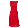 Women's Soutache Rosette Midi Dress