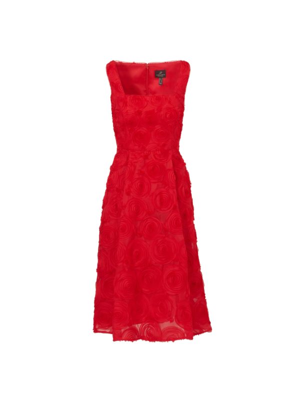 Women's Soutache Rosette Midi Dress