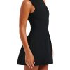 Women's Summer Sexy Sleeveless Zipper Mock Neck Slim Fit A-line Mini Dress Bodycon Party Club Dress for Women