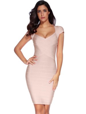 Sexy Backless Lace-up Short Prom Homecoming Dress Short Sleeve Bodycon Cocktail Party Club Dress