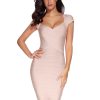Sexy Backless Lace-up Short Prom Homecoming Dress Short Sleeve Bodycon Cocktail Party Club Dress