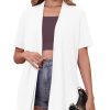 Women's Lightweight Short Sleeve Open Front Cardigans Casual Soft Drape Spring Summer Fall Cardigan S-3XL