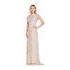 Women's Short-Sleeve All Over Sequin Gown