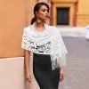 Shawls and Wraps for Evening Dresses Scarfs for Women Pashmina 1920s Wedding Formal Lace Fringe Shawl Accessories