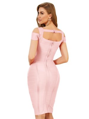 Cold Shoulder Bandage Bodycon Dress for Women Wedding Guest Dress Birthday Party Event Dress