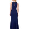 Women's Ruffle Crepe Halter Gown