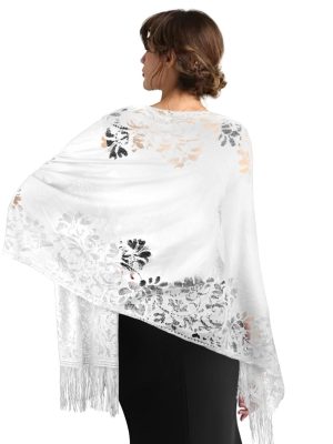 Shawls and Wraps for Evening Dresses Scarfs for Women Pashmina 1920s Wedding Formal Lace Fringe Shawl Accessories