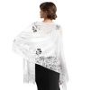 Shawls and Wraps for Evening Dresses Scarfs for Women Pashmina 1920s Wedding Formal Lace Fringe Shawl Accessories