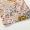 Women's Floral Print Sheer Chiffon 3/4 Bat Sleeve Casual Loose Kimono Cardigan Capes