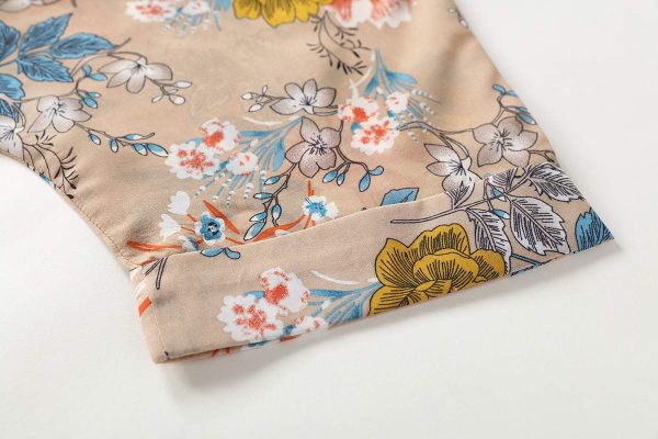 61yaQiIw53L.jpg Women's Floral Print Sheer Chiffon 3/4 Bat Sleeve Casual Loose Kimono Cardigan Capes