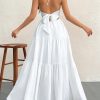 Women's Maxi Summer Dresses Halter V Neck Beach Dresses for Women A-Line Casual Dress for Vacation