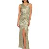 Women's Foil Asymmetric Gown