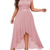 Women's Plus Size Formal Floral Retro Lace Elegant Bridesmaid Party Maxi Dress
