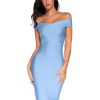 Women's Rayon Off Shoulder Bandage Bodycon Party Dress
