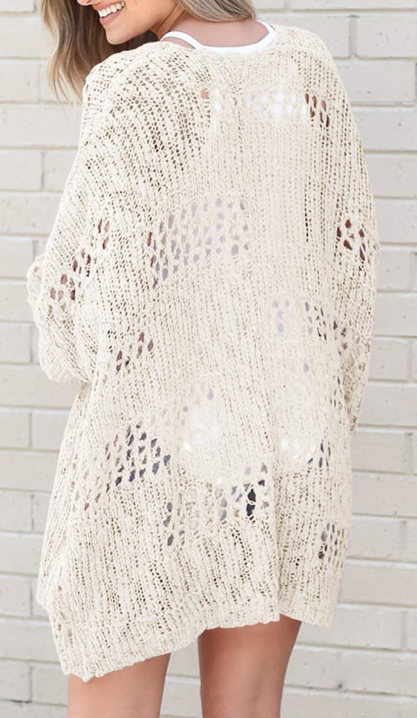Lightweight Summer Cardigan for Women Spring Netted Crochet Cardigans Sweaters
