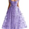 Tulle 3D Butterflies Prom Dresses for Women Spaghetti Straps Embroidered Sweetheart Formal Evening Party Gowns