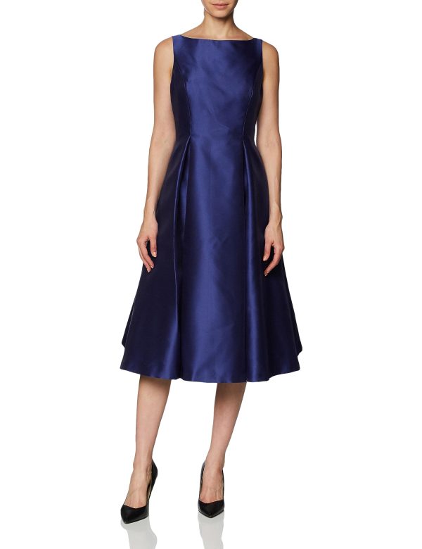 Women's Sleeveless Mid-Length Party Dress with V-Back